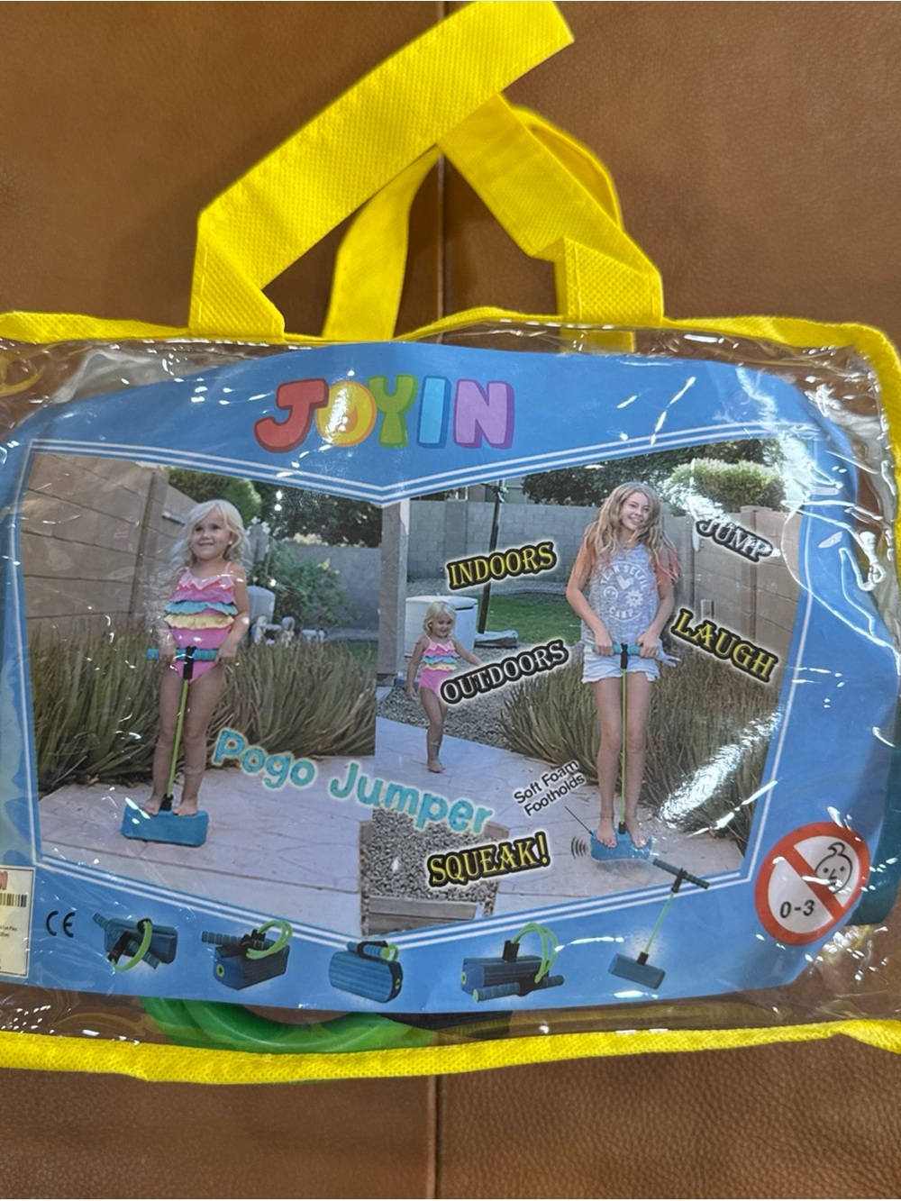 JOYIN Foam Pogo Jumper for Kids Indoor Outdoor Squeaky Bouncer w/ Carry Bag New